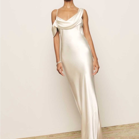 Reformation Rhonda Dress Silk Wedding Dress Ivory New with Tags. - Picture 7 of 8